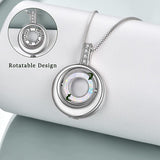 Sterling Silver Created Opal Urn Necklace for Ashes