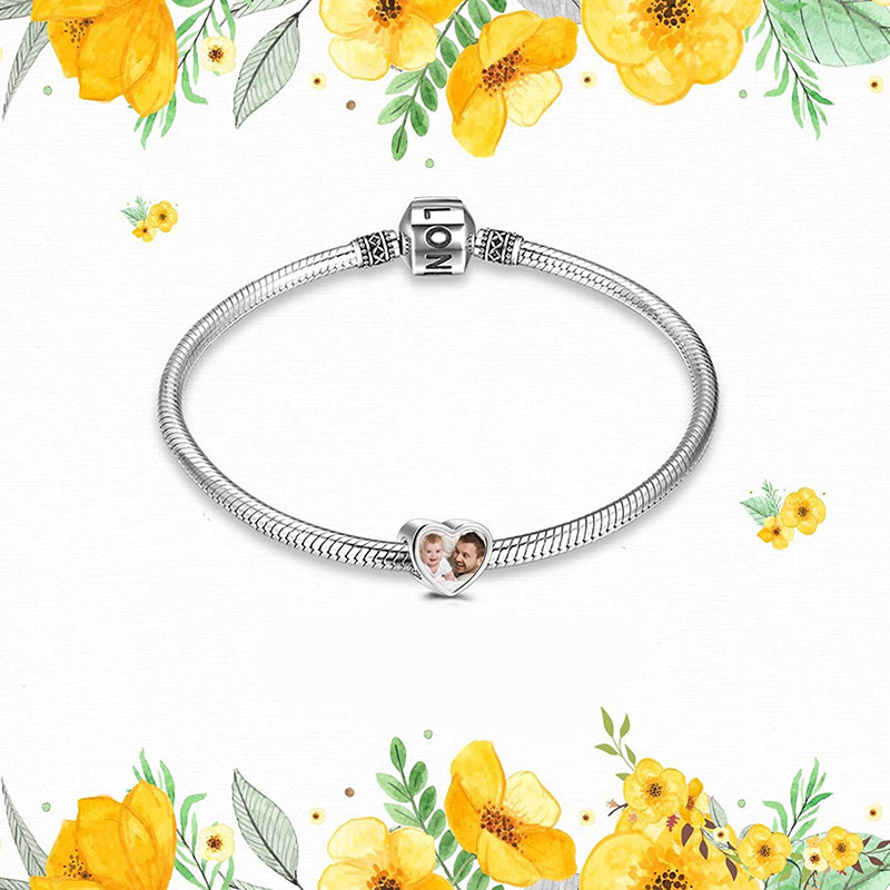Sterling Silver Personalized Photo Charm Beads