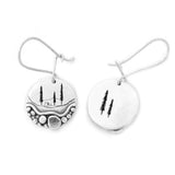 Sterling Silver Trail Mini Forest Pebble Wildflower Dangle Earrings