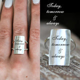 Sterling Silver Inspirational Ring Personalized Ring Motivation Ring Quote Ring