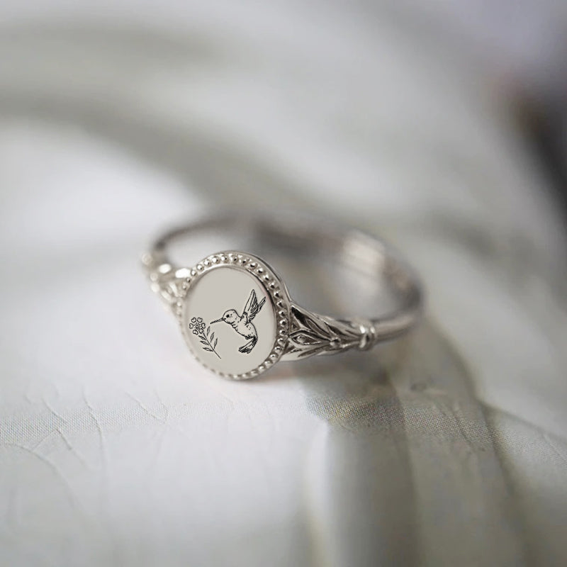 Sterling Silver Hummingbird Ring Bird  Bee Cardinal