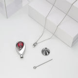 Sterling Silver CZ Tear Dangle Urns Necklace  for Ashes