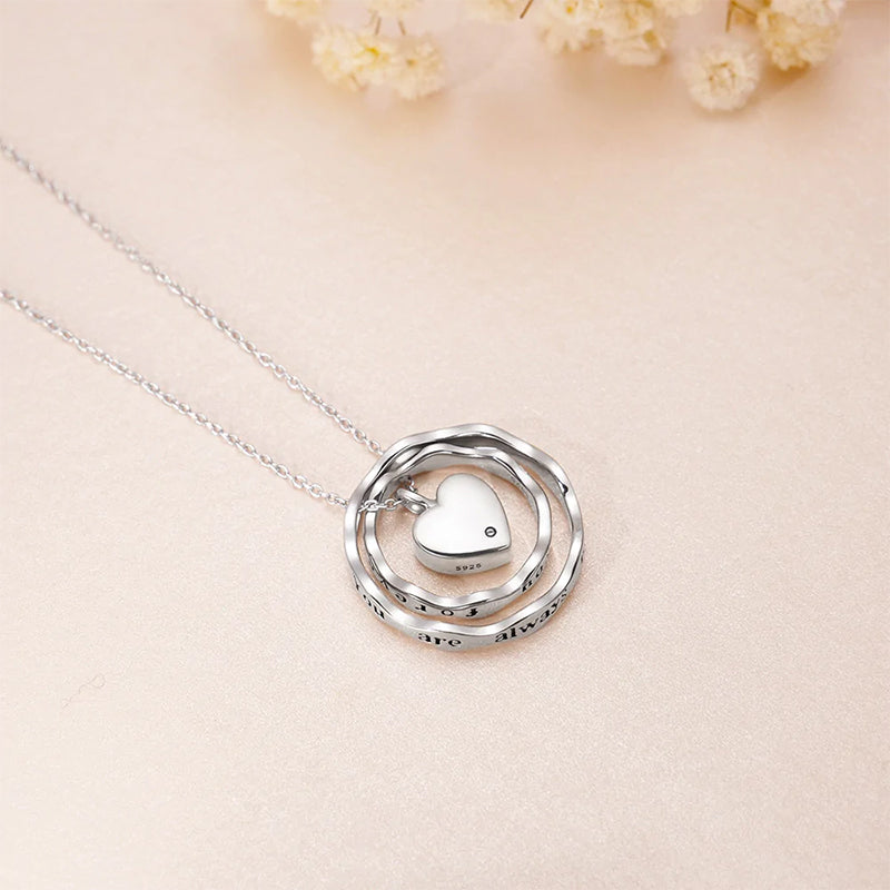 Sterling Silver Heart Urn Necklace For Ashes With Engraved