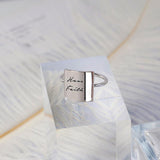 Sterling Silver Inspirational Ring Engraved with Faith over Fear