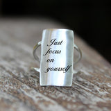Sterling Silver Inspirational Ring Personalized Ring Motivation Ring Quote Ring