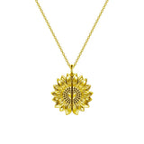 Sterling Silver Personalized Photo Sunflower Necklace