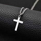 Cross with 3mm Cuban Chain Pendant Necklace for Men
