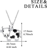 Sterling Silver Cow Pendant Necklace