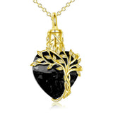 Sterling Silver Crystal Heart Tree of Life Urn Necklace for Ashes