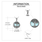 Sterling Silver Tree of Life Urn Necklaces Abalone Opal Shell Cremation Jewelry for Ashes