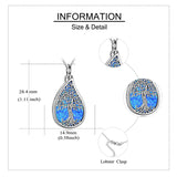 Sterling Silver Tree of Life Urn Necklaces Abalone Opal Shell Cremation Jewelry for Ashes