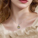 Sterling Silver Tree of Life Urn Necklaces Abalone Opal Shell Cremation Jewelry for Ashes