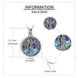 Sterling Silver Tree of Life Urn Necklaces Abalone Opal Shell Cremation Jewelry for Ashes