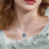 Sterling Silver Tree of Life Urn Necklaces Abalone Opal Shell Cremation Jewelry for Ashes