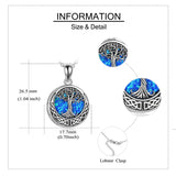 Sterling Silver Tree of Life Urn Necklaces Abalone Opal Shell Cremation Jewelry for Ashes