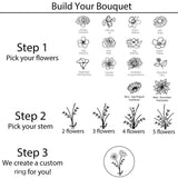 Sterling Silver Personalized  Birth Flower Ring Bouquet Nature Ring