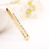 925 Sterling Silver Bible Verse Necklace Custom Vertical Bar Pendant 2 Sided Engraved Pendant