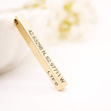 Sterling Silver Personalized 2 Sided Engraved Vertical Bar Pendant Necklace