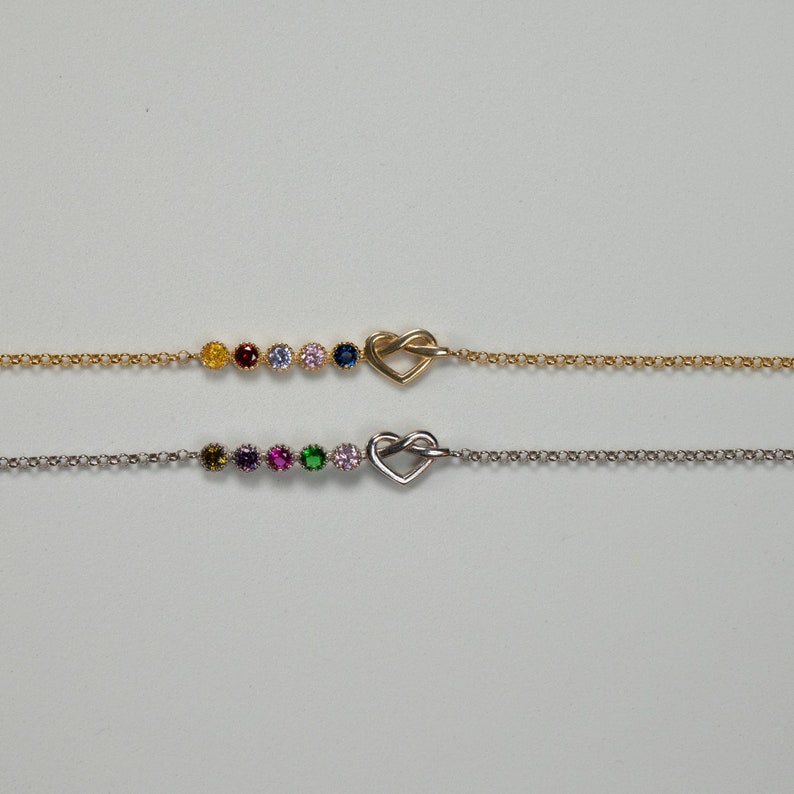 Sterling Silver Personalized Family Birthstone Bracelet