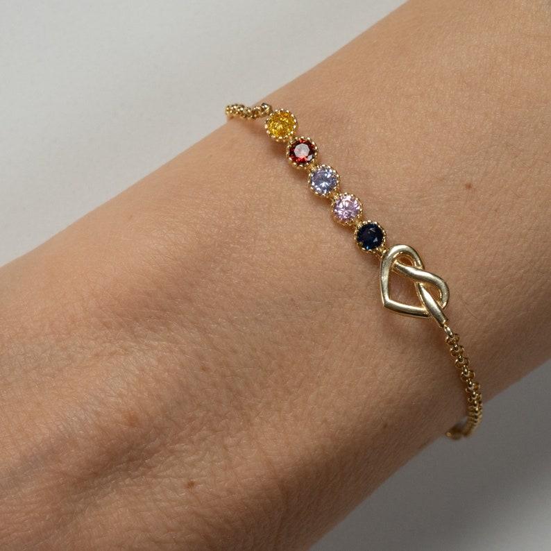 Sterling Silver Personalized Family Birthstone Bracelet