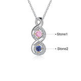 Sterling Silver Personalized Name Birthstone Pendant Necklace