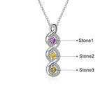 Sterling Silver Personalized Name Birthstone Pendant Necklace