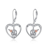 Sterling Silver Highland Cow Leverback  Earrings