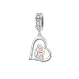 Sterling Silver Father Daughter Mother Daughter Charm Beads