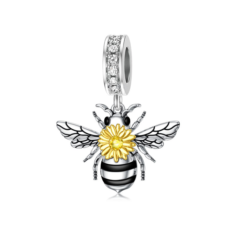 Sterling Silver Bumble Bee Charm Beads