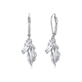 Sterling Silver Horse Leverback Earrings