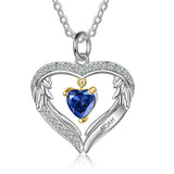 Sterling Silver Personalized Birthstone & Name Heart Shaped Pendant Necklace