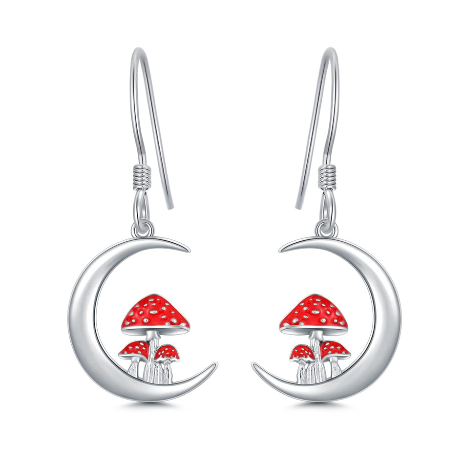 Sterling Silver Mushroom Dangle Earrings