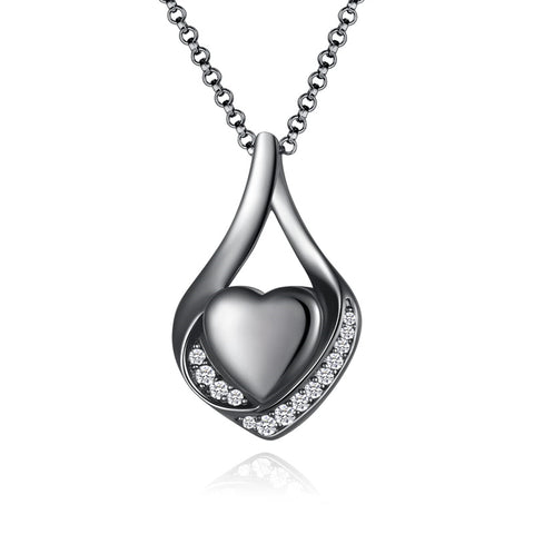Cremation Jewelry 925 Sterling Silver Teardrop Urn Necklace For Ashes Heart Shape Memorial Keepsake Pendant For Ashes
