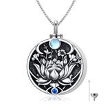 Evil Eye Urn Necklace Sterling Silver Lotus  Evil Eye Pendant Necklace Spiritual Protection Jewelry Birthday Christmas Gifts for Women Men
