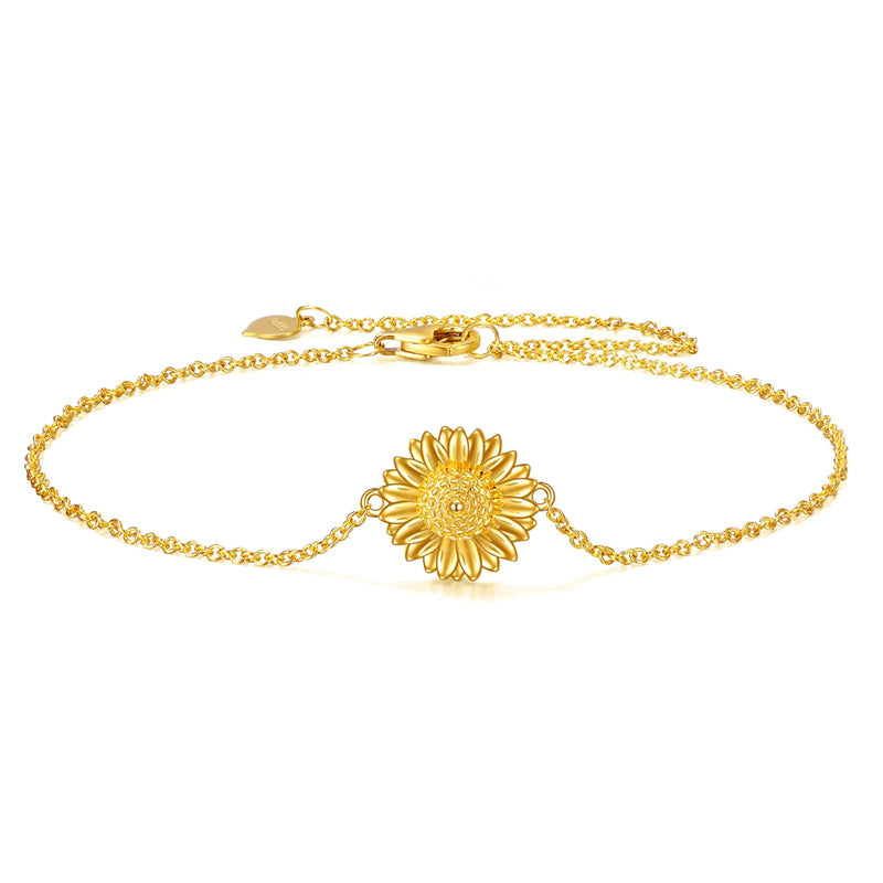14K Yellow Gold Sunflower Bracelet