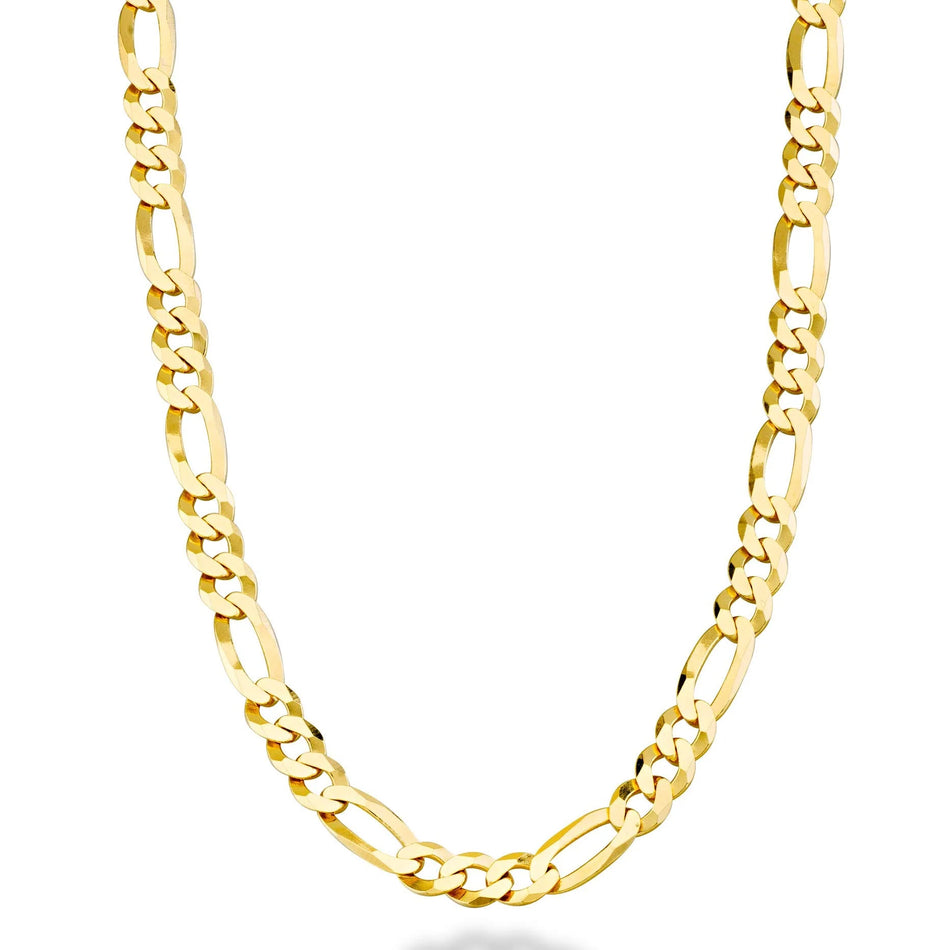 Sterling Silver 5mm Diamond Cut Figaro Link Chain Necklace