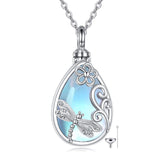 Sterling Silver Moonstone Tree of Life Butterfly Dragonfly Hummingbird Urn Necklace for Ashes