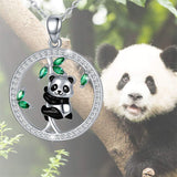 Sterling Silver Origami Panda Pendant Necklace