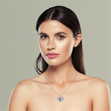 Sterling Silver Personalized Birthstone & Name Heart Shaped Pendant Necklace