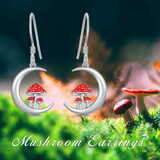 Sterling Silver Mushroom Dangle Earrings