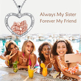 Sterling Silver Sister Pendant Necklace Engraved With Always My Sister forever My Friend