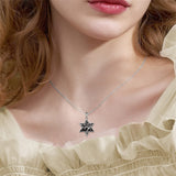 Sterling Silver Black Onyx Abalone Shell Celtic Knot Tree of Life Pendant Necklace