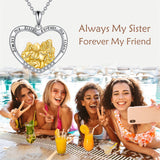 Sterling Silver Sister Pendant Necklace Engraved With Always My Sister forever My Friend