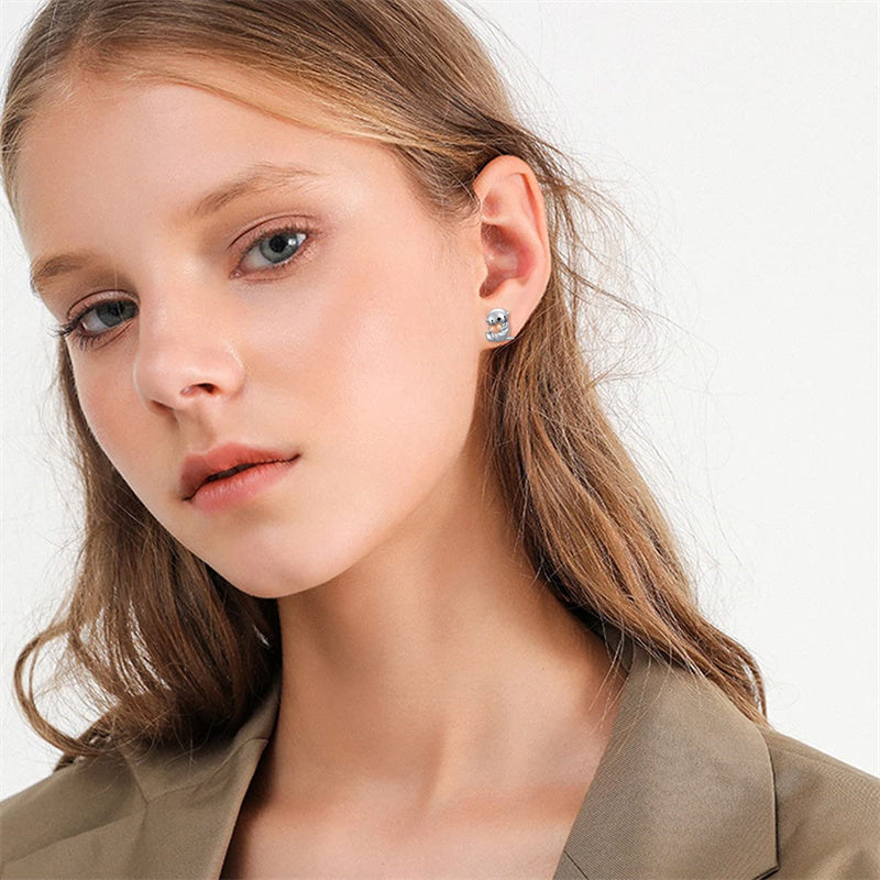 Sterling Silver Otter Stud Earrings