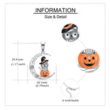 Sterling Silver Ghost Pumpkin Pendant Necklace