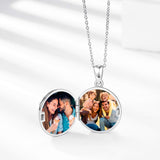 Sterling Silver Personalized Photo Sunflower Pendant Necklace