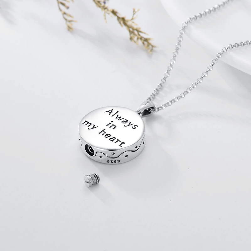 Sterling Silver Tree of Life Urn Necklaces Abalone Opal Shell Cremation Jewelry for Ashes