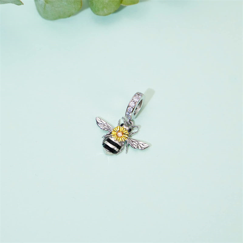 Sterling Silver Bumble Bee Charm Beads