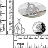 Sterling Silver Father Daughter Heart Pendant Necklace from Dad Gift for Daughter