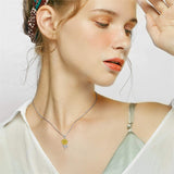 14K Gold Sunflower Pendant Necklace